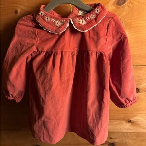 Rabbit + Bear fine-Wales red courdoroy dress